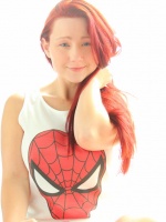Pattycake cosplays as Mary Jane Watson in super sexy jean shorts. Spider-Man feels his spider-sense tingling for this redhead PAWG!